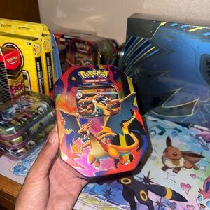 Pokemon Mega Charizard X Ex Tin 4 Pack Pokemon Cards